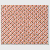 ピーチバララッピング紙ロマンチックバラ紙 ラッピングペーパー (フラット)