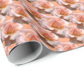 ピーチバララッピング紙ロマンチックバラ紙 ラッピングペーパー (ロールコーナー)