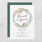 ピーチバラリース結婚式招待状 招待状 (正面/裏面)