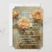 ピーチバラロマンチックフローラブライダルシャワー 招待状 (正面)