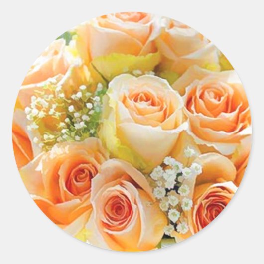 ピーチバラ封筒用シールシール ラウンドシール (正面)