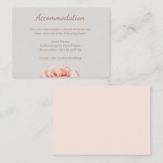 ピーチバラ結婚の宿泊施設のエンクロージャカード エンクロージャーカード (正面/裏面)
