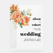 ピーチバラ結婚の歓迎 アクリルサイン (正面)