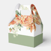 ピーチバラ花タイポグラフィ結婚の枝 フェイバーボックス (裏面サイド)