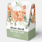 ピーチバラ花タイポグラフィ結婚の枝 フェイバーボックス (オープン)