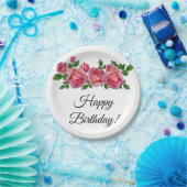 ピーチバラ誕生日 ペーパープレート (パーティー)