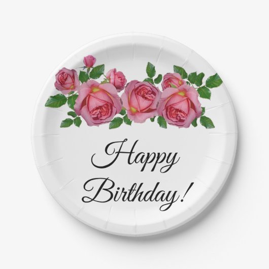 ピーチバラ誕生日 ペーパープレート (正面)