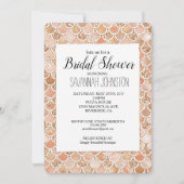 ピーチバラ赤面金ゴールドグリッターブライダルシャワー 招待状 (正面)