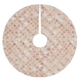 ピーチバラ赤面金ゴールドグリッターマーメイド ブラッシュドポリエステルツリースカート