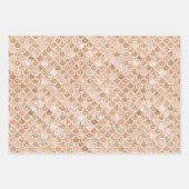 ピーチバラ赤面金ゴールドグリッターマーメイド ラッピングペーパーシート (正面3)