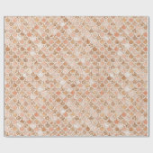 ピーチバラ赤面金ゴールドグリッターマーメイド ラッピングペーパー (フラット)