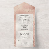 ピーチバラ金ゴールドグリジーグリッターラックスホワイト オールインワン招待状 (内側)