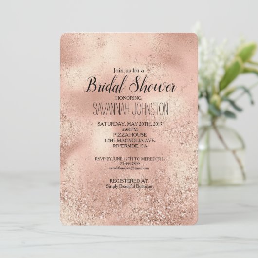 ピーチバラ金ゴールドグリジーグリッター 招待状 (スタンド正面)