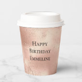 ピーチバラ金ゴールドグリジーグリッター 紙コップ (正面)