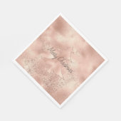 ピーチバラ金ゴールドグリッタークリスマスツリー スタンダードランチョンナプキン (角)