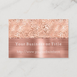 ピーチバラ金ゴールドスパークルレオパードグリッツ 名刺