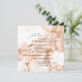 ピーチバラ金ゴールドマーブルバースデーミニマルタパーティー 招待状 (スタンド正面)