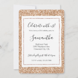ピーチバラ金ゴールド赤面グリッターグリッツ 招待状