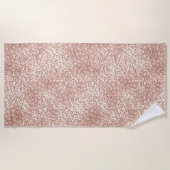 ピーチバラ金ゴールド赤面ピンクグリッツヒョウ印刷 ビーチタオル (正面)