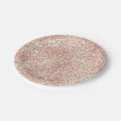 ピーチバラ金ゴールド赤面ピンクグリッツヒョウ印刷 ペーパープレート (アングル)