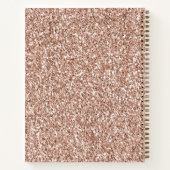 ピーチバラ金ゴールド赤面ピンクグリッツレオパードプリント    ノートブック (裏面)