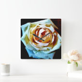 ピーチバラ スクエア壁時計 (ホーム)