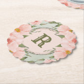 ピーチバラ&セージグリーン ペーパーコースター (アングル)