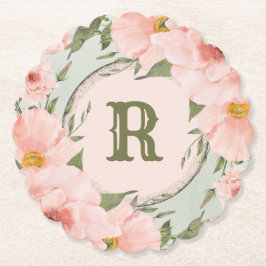 ピーチバラ&セージグリーン ペーパーコースター