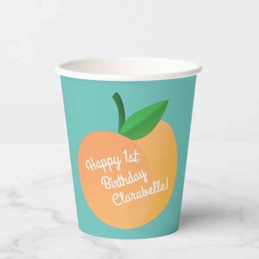 ピーチバースデーパーティー 紙コップ (正面)