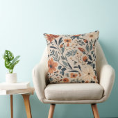 ピーチバーンオレンジネイビーダスティブルーフローラ クッション (椅子)