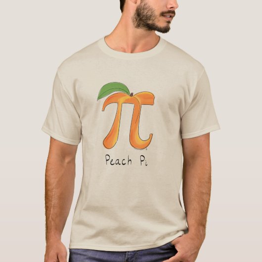 ピーチパイかわいい数学パイ日男性のTシャツ Tシャツ (正面)