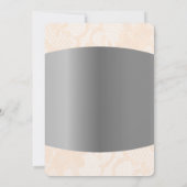 ピーチパウダレースシルバー結婚ズ王室の招待状 招待状 (裏面)