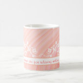 ピーチパステルらせん状アートワークパーソナライズされた コーヒーマグカップ (中央)