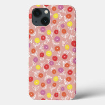 ピーチパステルフローラディティiPhoneケース