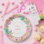 ピーチパステルフローラプロフュージョンブライダルシャワー ペーパープレート (パーティー)