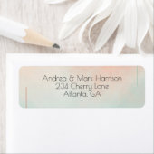 ピーチパステルミニマリストロマンチック差出人住所 ラベル (インサイチュ)