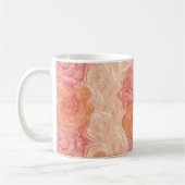 ピーチパステルヴィンテージバラパターンマザーズデイマグ コーヒーマグカップ (左)