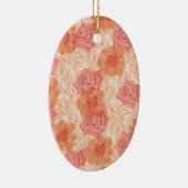 ピーチパステルヴィンテージバラパターン セラミックオーナメント (右)