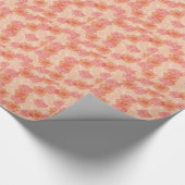 ピーチパステルヴィンテージバラパターン ラッピングペーパー (角)