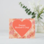 ピーチパステルヴィンテージバラマザーズデイカード ポストカード (スタンド正面)