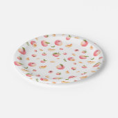 ピーチパターン誕生日 ペーパープレート (アングル)