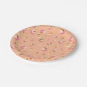 ピーチパターン誕生日 ペーパープレート (アングル)