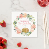 ピーチパンプキン誕生日紙ナプキンス スタンダードカクテルナプキン (インサイチュ)