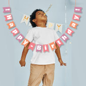 ピーチパーソナライズされたコーラルピンクハッピーバースデー バンティングフラッグ