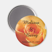 ピーチパーソナライズされたバラ結婚ズ マグネット (正面/裏面)