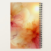 ピーチパーソナライズされたーと金ゴールドフローラアルコールインク ノートブック (裏面)