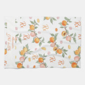 ピーチパーソナライズされた&アプリコット薬局 キッチンタオル (横)