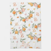 ピーチパーソナライズされた&アプリコット薬局 キッチンタオル (縦)