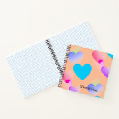 ピーチパーソナライズされた・オレンジ「ハートからハート」ジャーナル ノートブック (内部)