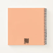 ピーチパーソナライズされた・オレンジ「ハートからハート」ジャーナル ノートブック (裏面)